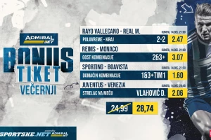 AdmiralBet i Sportske bonus tiket - Vlahović i Real, kvota 28.74!